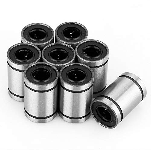 Jacksking Linearlager-Buchse, LM10UU 10mm Gleitlager, 8 Stück, Legierter Stahl, für 3D-Drucker & CNC-Teile