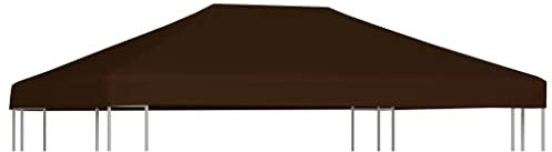 vidaXL Pavillondach Wasserdicht Pavillon Partyzelt Gartenzelt Dachplane Ersatzdach Ersatz Dach Plane Pavillonplane 310g/m² 3x4m Braun