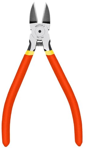 MONVICT Wire Cutters, 6 inch Precision Flush Side Cutters with Longer Cutting Edge Ultra Sharp & Powerful Heavy Duty Pliers, Ideal for Cables, Wires, Zip Ties, Electrical & Any Clean Cut Needs