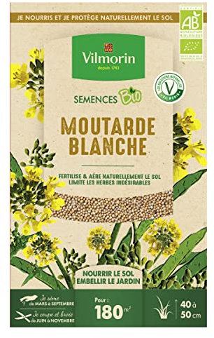 Vilmorin - Graines de Moutarde blanche BIO, boite de 375 grs