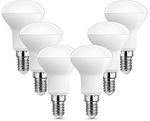 Akynite LED-Reflektor R50 E14 5W Kaltweiß 6000K, 500LM, Ersatz Reflektorlampen E14 40 Watt, 120° Licht, LED Strahler R50 Kleine Lampe 230V für Schrank Beleuchtung, Nicht Dimmbar, 6er-Set