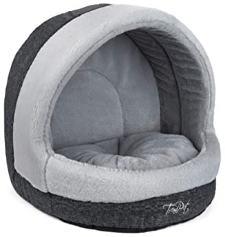 TrendPet LunaHome Kuschelhöhle für Hunde und Katzen und grau und beige (Grau)