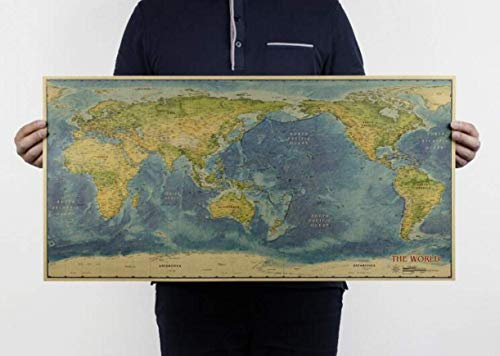 ZHONGJIUYUAN Klassische Wandkarte, Mega-Poster, Reisekarten, alte Weltkarte, Druck, Weltkarte, Poster, Weltkarte, Kunst, 73 x 36 cm, 5 Stück