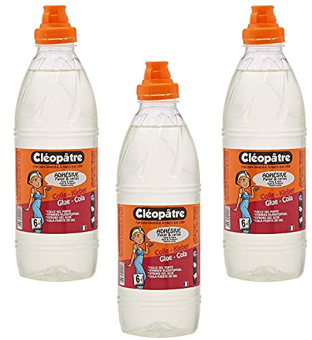 CLÉOPÂTRE Lot de 3 Colles transparente forte Adhésive en 1 kg