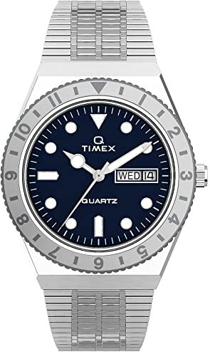 Timex Damen Analog Quarz Armbanduhr mit einem Edelstahlarmband Q Reissue