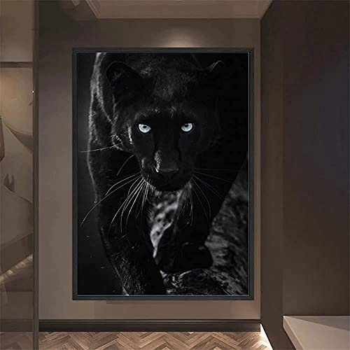 DIY 5D Diamant Malerei Voll Set Groß Bilder für Erwachsene Kinder Panther Diamant Painting Full Kits Strass Kreuzstich Diamond Stickerei Arts Craft für Home Wall Décor-Eckige Steinel,80x110cm