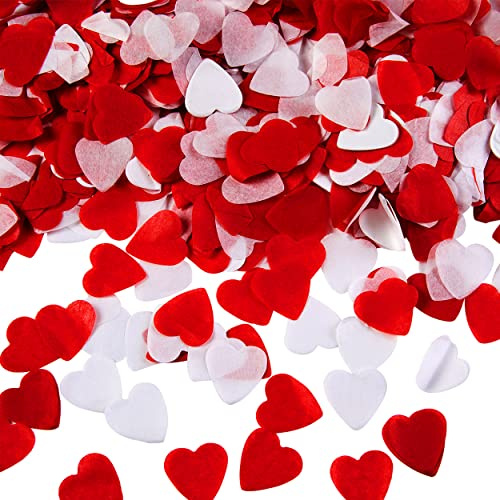 6000 Stück Weiß Rot Herz Seidenpapier Konfetti Valentinstag Romantische Tischdeko Hochzeitstag