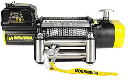 NovaWinch PRO 12500SR Elektrische Seilwinde 12 V - 5670 kg / 12500 lbs Motorwinde 4700W - 4x4 Offroad, Bootsanhänger oder Anhänger - 26m Synthetikseil mit Haken