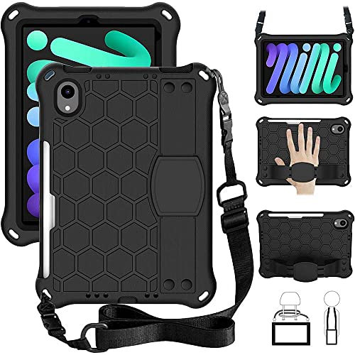 SaharaCase Shock Series Funda para Apple iPad Mini de 8.3 pulgadas (6ª generación 2021) [parachoques a prueba de golpes] Protección resistente antideslizante integrada con soporte de correa de