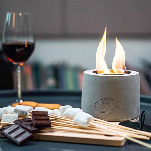 Tragbare Tisch-Feuerstelle – Tischreib-Alkoholkamin für drinnen und draußen, Mini-Feuerstelle, lange Brenndauer und rauchfreier weißer Elefant