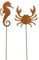 ETC dekorativer maritimer Garten-Stecker Deko-Stecker Schiff und Anker sowie Seepferdchen und Krebs Metall rostig (Rostbraun Seepferdchen und Krebs)