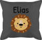 Kissen 50x50 - Löwen - Süßer Löwe - Kindergarten Kita - 50 x 50 cm - Grau - süßes personalisierte löwenmotiv Lowe sofakissen kinderkissen Name Tier Kindergartenkind kuschelkisse für