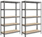 SONGMICS Schwerlastregal, 2er Set, Kellerregal, Lagerregal, Regal, 60 x 120 x 200 cm, Regal mit Stahlgestell, jeweils bis 750 kg belastbar, 5 verstellbare Ablagen, nebelgrau GLR060G02