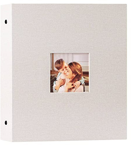 Lanpn Fotoalbum 13x18 cm 200, Leinen Einstecken Einsteckalbum für Querformat 200 13 x 18 Fotos Beige