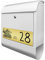 banjado® Briefkasten personalisiert mit graviertem Namensschild in Gold/Briefkasten weiß 39x47x14cm / Briefkasten mit Hausnummer, Namen & Motiv Fisch/Briefkasten mit Zeitungsfach