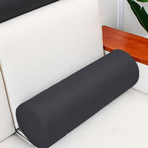 GGoty Rundes Nackenrolle, Sofa, Couch, Bett, Armlehne, Stützkissen, wasserdichtes PU-Kopfteil, Nacken-/Lendenkissen für Zuhause/Sofa/Bett/Auto (20 x 40 cm, schwarz)