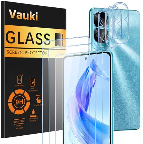 Vauki Lot de 3 Verre Trempé pour Honor 90 Lite 5G avec Caméra Protection écran 3 Pièce,HD Film Protecteur d'écran,9H Dureté,Anti-Rayures,Sans Bulles,Ultra Transparent Vitre pour Honor 90 Lite 5G