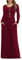 Anelune Dresses for Women Long Sleeve Loose Plain Plus Size Maxi Dresses Casual Long Dresses with Pockets Wine Red Large