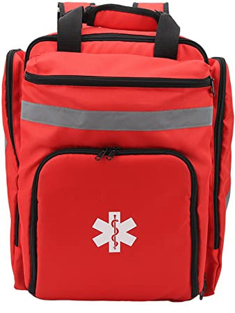 HUAOSN Roter Erste Hilfe Rucksack, Notfall Rucksack mitGroßer Kapazität, Leer, Langlebiger Notfall Rucksack, Ersthelfer Tasche für Reisen, Camping, Radfahren, Wandern