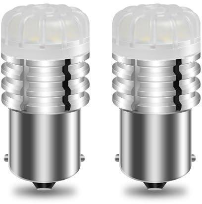 Defvnsy 2 Stück 1156 Glühbirnen - 12V-24V AC/DC, Wasserdichtes Design, 4W Weiß hohe Helligkeit Lampe 1141 1003 7506 für Außenlandschaft, Innenhofbeleuchtung