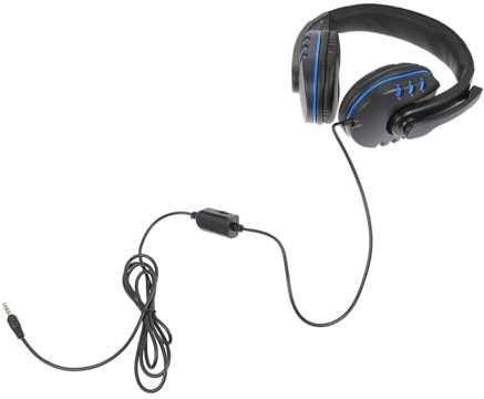Uonlytech Casque Gaming Filaire Bruit Microphone Contrôlable Compatible Pro Slim One Pc Noir Bleu