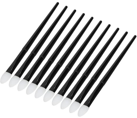 Applicateur de Paillettes en Silicone, Pinceaux de Maquillage pour Fard à Paupières en Silicone Longue Durée, 10 Pièces, Pointes de Pinceaux Incurvées Légères pour les Couleurs