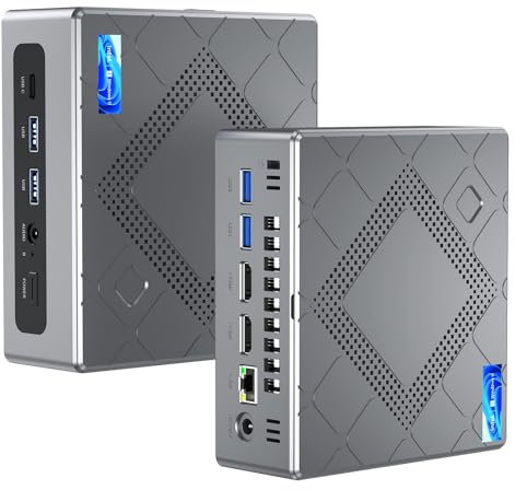 NiPoGi CK10 Mini PC Ιntel i5-12450H (fino a 4,4 GHz, 8C/12T), 32 GB DDR4 RAM 512 GB M.2 NVME SSD Mini Desktop Computer, Mini PC WiFi 6 con VESA, 4K UHD Triple Display/BT 5.2/USB 3.2 per