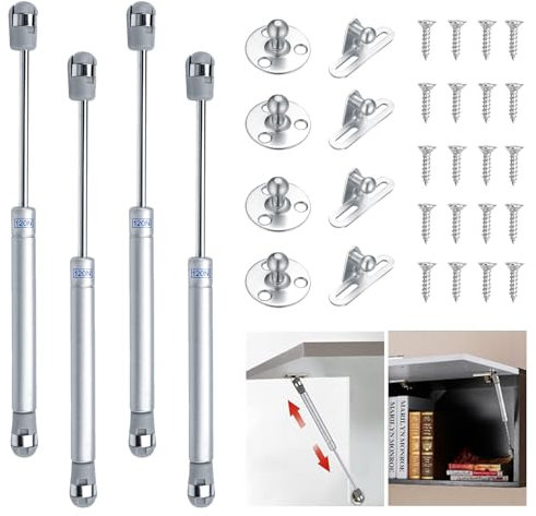 4 PCS Amortiguadores de Gas 120N, pistón de gas para puertas, gato neumático para muebles, Bisagra de pistón Gas, Pistones a Gas Muebles Cocina Amortiguadores Muebles Bisagras Puertas Cocina