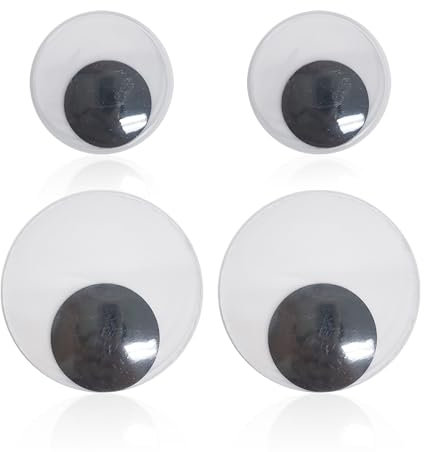 2 Paia di Adesivi per Occhi Grandi a Dondolo in Plastica - Autoadesivi Fai da Te, Decorazioni Creative e Interessanti, Accessori Artigianali