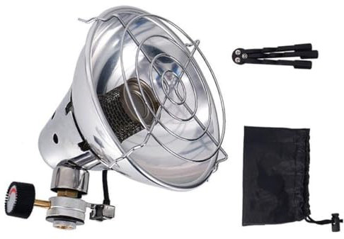 Chauffage de camping à gaz portable, chauffage de camping chauffant en acier inoxydable pour la tente à l'intérieur, gaz portable tente conduit