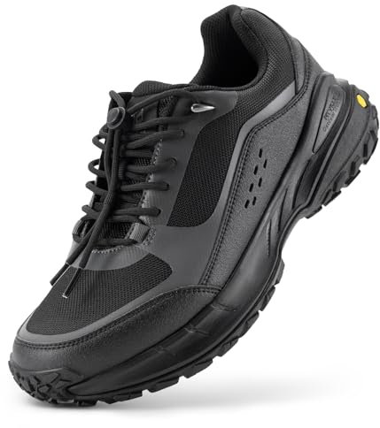 FitVille Wanderschuhe Herren Extra Breit Trekkingschuhe rutschfeste Outdoor Schuhe Atmungsaktiv Bergschuhe Leicht Walkingschuhe Weit Herren Sneaker Schwarz 45 EU Weit