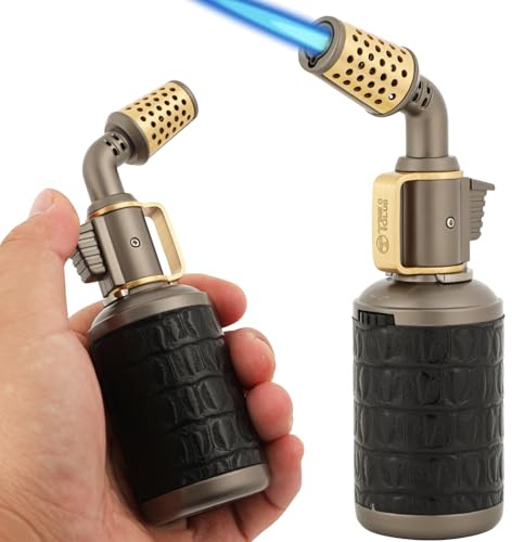 Soplete de butano profesional para cocina con bloqueo de seguridad, ajustable, recargable, multiuso, recargable, barbacoa, hornear, crema Brulee, manualidades y soldadura (gas butano no incluido)