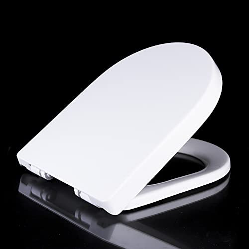 Soft Close D Shape Toilet Seat, Heavy Duty, Quick Release, Universal Fixing