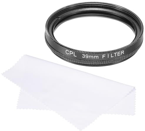 sourcing map Zirkular-Polarisationsfilter, 39 mm, doppelseitig, mehrschichtige Beschichtungen, Polarisationsfilter mit Reinigungstuch für Kameraobjektiv