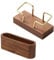 HTRTRR Différents modèles 2 pièces porte-cartes de visite en bois, porte-cartes de visite, organisateur de bureau, présentoir, organisateur de réunion de table (marron foncé)