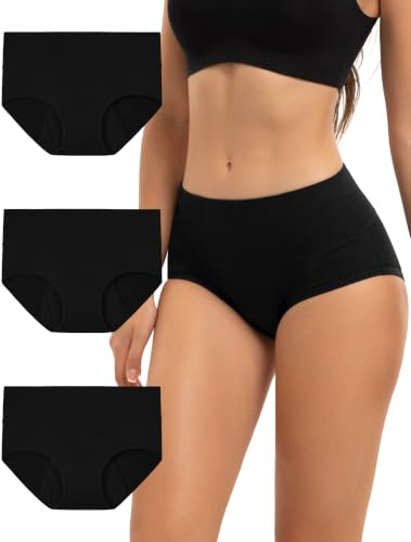 INNERSY Periodenunterschwäsche Starke Blutung Baumwolle Periodenslip 3 Pack | Menstruation Slip High Waist, Waschbare Periode Panties, Unterwäsche Damen Auslaufsicher, Hohe Saugfähigkeit, Periodenslips