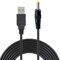 TECHZOCO Cable alimentación USB DC, Cable Extensión Alimentación CC, Cable de Carga USB, Compatible con PSP 1000 2000 3000 E-1000, MP3, Mini Ventiladores, 5V CC 2A, DC 4,0 mm x 1,7 mm, Negro, 80 cm