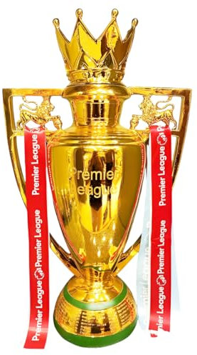 YYDSTES Réplique du Trophée De La Coupe Barclays De Football Doré avec Ruban De Couleur Trophées des Champion De La Ligue Anglaise Décoration De La Maison Ornements D'Affichage Commémoratifs,77cm