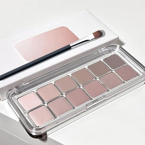 Eye Shadow Palette for Women, Versatile Brown Pink Nude Eyeshadow, Waterproof Long-Lasting Formula, Smooth Application with Brush