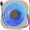 GOBRILLFUN Ventilatore da tavolo RGB a 3 velocità, rotazione di 180° e base antiscivolo, raffreddamento silenzioso tramite USB per casa, ufficio e gioco – 20.000 ore di autonomia (grigio trasparente)