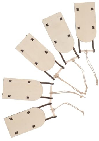 ULTECHNOVO Schlittendekoration Holzschlitten 5 Stück Beige Geschenkideen