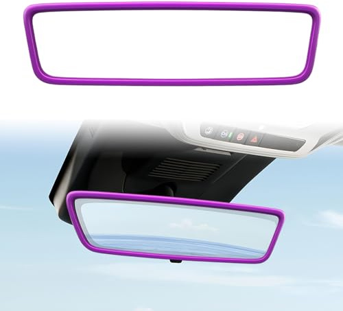 Rückspiegelabdeckung,Silikon Auto Innenspiegel Schutzrahmen,Rosa Spiegel Zubehör Für Kfz Deko,Silikon-Kfz-Spiegelrahmen, Auto Zubehör (Lila)