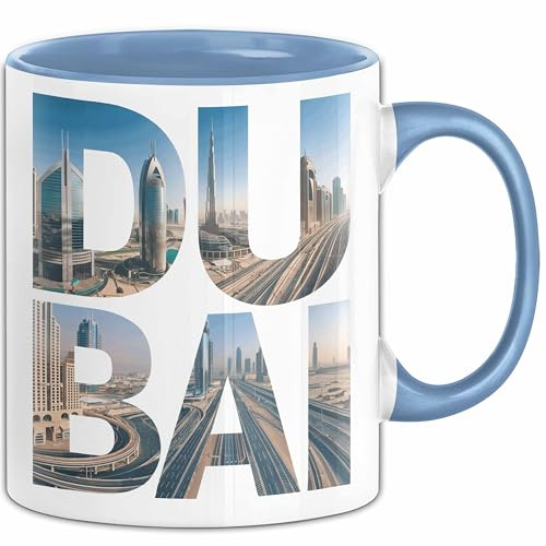 Dubai VAE Tasse Geschenk Lustige Geschenkidee Spruch (Blau)