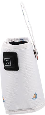 Gogogmee Chauffe-biberon Portable USB Gris Arc-en-Ciel pour Bébé, 3 Niveaux De Température, Étui Isotherme Réutilisable, Compatible Voyage, Usage Nocturne, Léger Et Compact