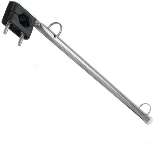 Yacht 15 Inch Marine Flagpole Rail Mount 304 Stainless Steel Boat Flag Staff Pole with Clamp Resistant Deck for Hardware