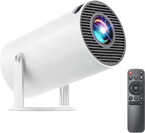 Mini Proyector con Bluetooth, Soporte 4K 130 Pantalla Cine Proyector con Enfoque Automático & Keystone, 5G+2.4G WiFi 6 Conexión, 180° Visión Giratoria Dar Cine en Casa, Laptop, Smartphone