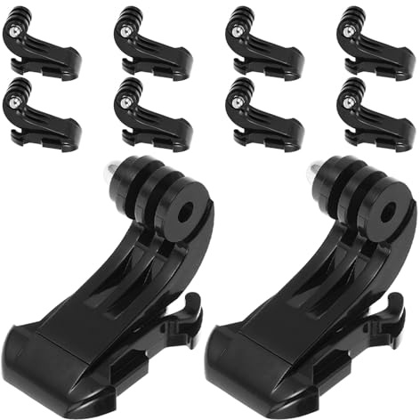 VILLCASE J-Hooks Buckle and Long Thumb Screws 10Pcs for Action Camera Mounts, Vertical Surface Adapter Kit Compatible with Sports Cameras, for Outdoor Adventures and Travel