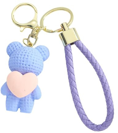 Bear Keychain, Bear Backpack Keychain 3D Ornaments Hänge Nyckelringar | Söt tecknad film för alla Kvinnor Skolväska Mini Ryggsäck Tillbehör Hänge Daglig dekoration Fest gynnar f