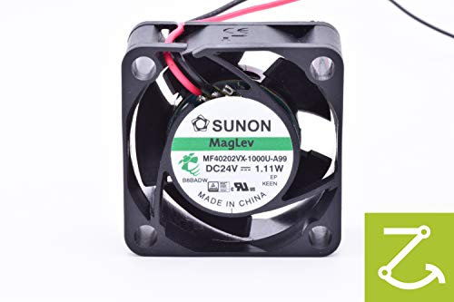 SUNON MF40202VX-1000U-A99 Lüfter 40x40x20mm 24V= 18,3m³/h 27,5dBA 8000U/min. +DATENBLATT als QR-Code, Schwarz