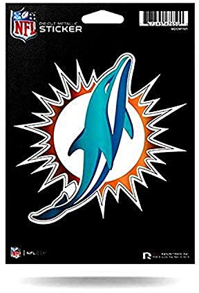 NFL Rico Industries Die Cut Metallic Aufkleber Miami Dolphins, 12,7 x 17,8 cm